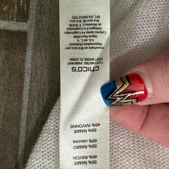 Chico's Easywear Ribbed White Short Sleeve summer sweater Tee - Picture 7 of 9